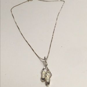 Sterling Ballet Shoes Pendant and Chain